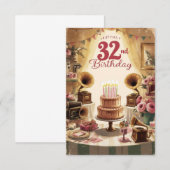32e verjaardagskaart kaart (Voorkant / Achterkant)