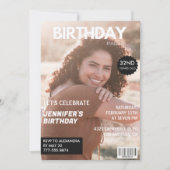 32e verjaardagsuitnodiging voor haar Magazine Hoes Kaart (Voorkant)