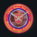 32nd Army Air and Missile Defense Command Ronde Klok<br><div class="desc">Display your pride in our Army's fabled 32nd Army Air and Missile Defense Command! This beautifully Keepsake Wall Clock makes a wonderful gift to any who are serving or have served in the 32nd Army Air and Missile Defense Command! The 32nd Army Air and Missile Defense Command is a critical...</div>