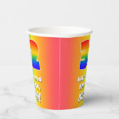 32nd Birthday: Colorful, Fun Rainbow Pattern # 32 Papieren Bekers (Rechts)