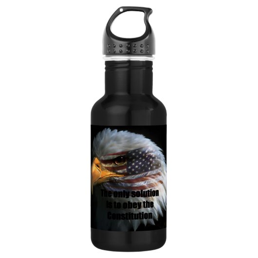 32oz met Amerikaans Eagle Face Waterfles (Voorkant)