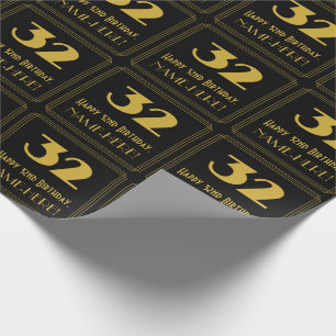 32ste verjaardag – Art Deco geïnspireerde uitstral Cadeaupapier