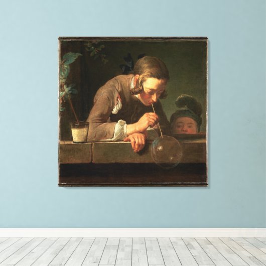 32x32 Bubble Boy Painting Canvas Afdruk (Insitu (Houten vloer))