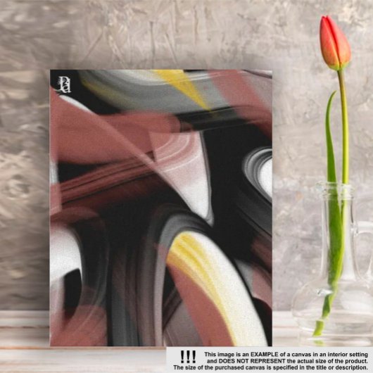 32x42"Trend Abstracte Kunst Zwart Wit Poederig Canvas Afdruk