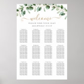 32x48 Eucalyptus Greenery Wedding Seating Chart Poster (Voorkant)