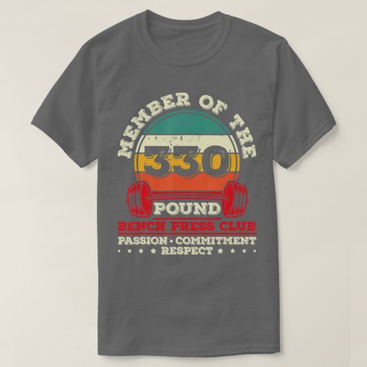 330-ponden bank persgewicht krachtpatser t-shirt (Design voorkant)