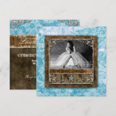 332 Quinceanera -fotokaart Star Blue Kaart (Voorkant / Achterkant)