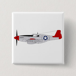 332e vuursteentje - Redtails - Tuskegee Airmen Vierkante Button 5,1 Cm