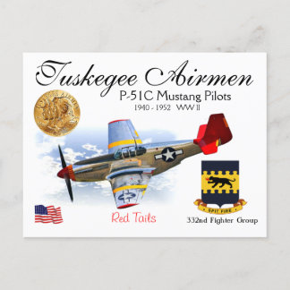 332nd Fighter Sq.-P-51C Mustang Fighter Squadron Briefkaart