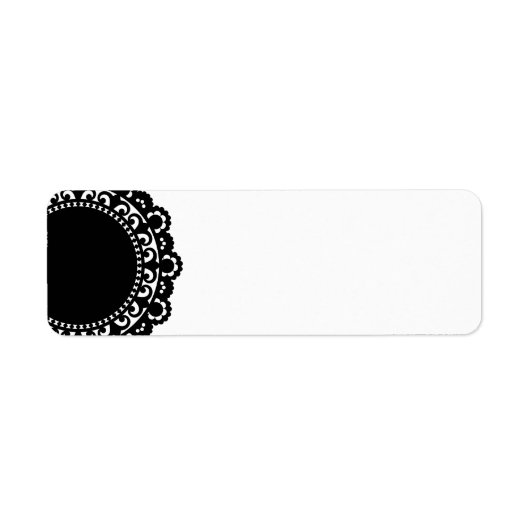3332__doily-shape-1 BLACK WHITE CIRCLE VORMT DOIL Etiket (Voorkant)