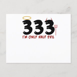 333 Ik ben maar half kwaadaardig halloween Briefkaart