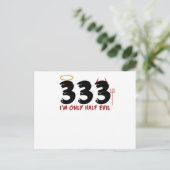 333 Ik ben maar half kwaadaardig halloween Briefkaart (Staand voorkant)