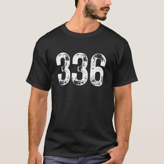 336 Area Code Greensboro NC Mobile Telephone Area  T-shirt (Voorkant)