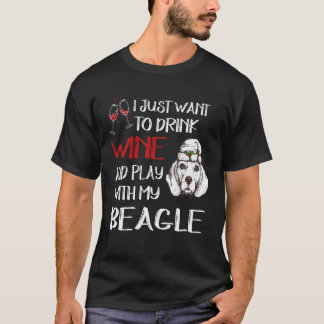 33 Drink Wijn En Speel Met Mijn Beagle T-shirt