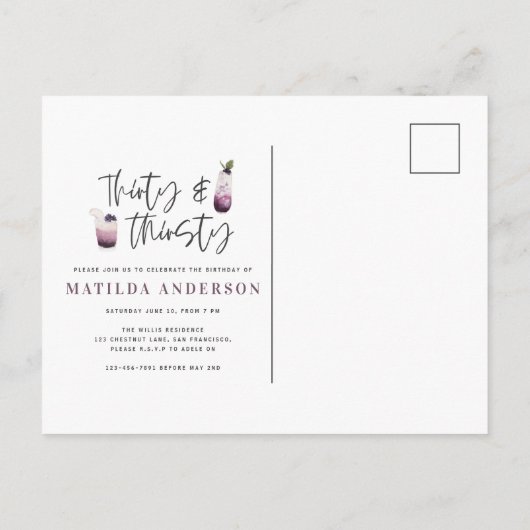 33 e 30e verjaardag uitnodiging (Achterkant)