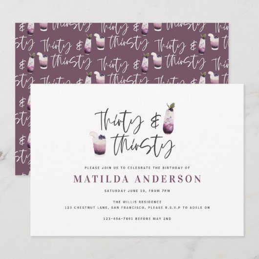 33 e 30e verjaardag uitnodiging (Voorkant / Achterkant)