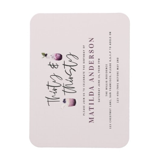 33 e 30e verjaardag uitnodiging magneet (Verticaal)