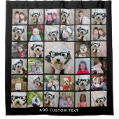 33 Foto Collage Modern Square Layout Black Douchegordijn (Voorkant)