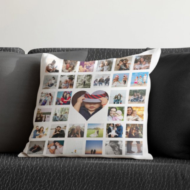 33 Foto Sjabloon Persoonlijk Aangepast Collage Kussen (33 Photo Template Personalized Custom Made Collage Throw Pillow by Ricaso. Photo gift ideas )