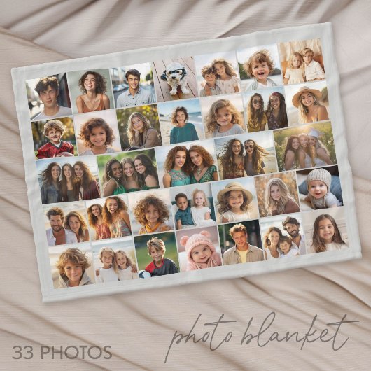 33 Fotocollage - Raster op gekleurde achtergrond Fleece Deken