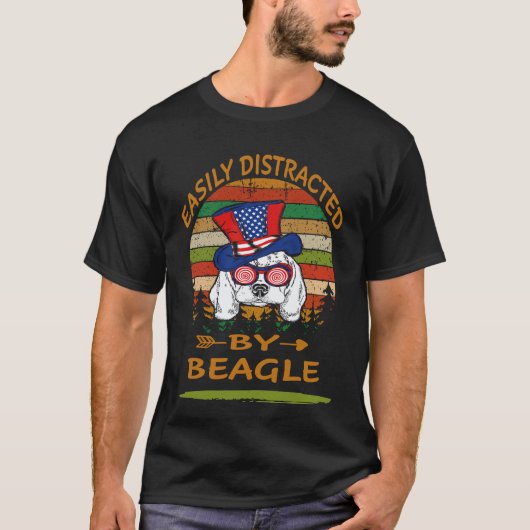 33 Gemakkelijk Afgeleid Door Beagle T-shirt (Voorkant)