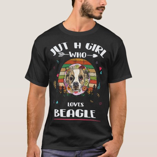 33 Gewoon Een Meisje Dat Van Beagle Houdt T-shirt (Voorkant)