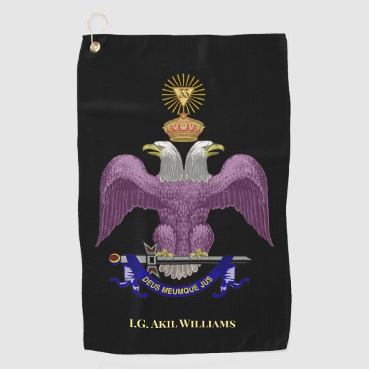 33 graden golfhanddoek (Voorkant)