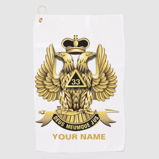 33 GRADEN MASON Golf handdoek (Voorkant)