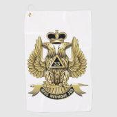 33 graden vrijmetselaar golfhanddoek (Voorkant)