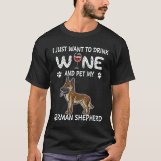 33 Ik wil gewoon wijn drinken en mijn Duitse herde T-shirt