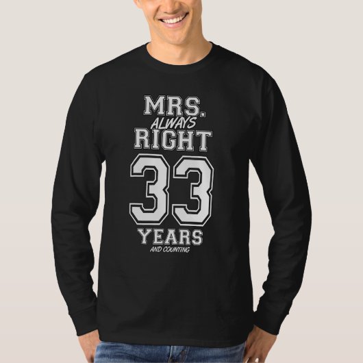33 jaar als Mrs. Altijd goed grappige paren Ann T-shirt (Voorkant)