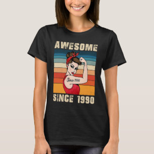 33 jaar Geweldige sinds 1990 33e verjaardag Wome T-shirt
