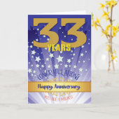 33 jaar herstel Jubileum vet cijfer Kaart (Gele Bloem)