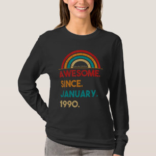 33 jaar oud Geweldige sinds januari 1990 33e geboo T-shirt