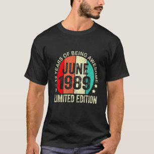 33 Jaar Oud Juni 1989 33e Verjaardag T-shirt