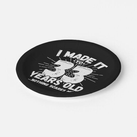 33 Jaar Oud Sarcastisch Meme Grappig 33e Verjaarda Papieren Bordje (Gekanteld)