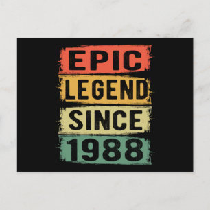 33 jaar oude dag 1988 Epic Legend 33rd Birthday Briefkaart