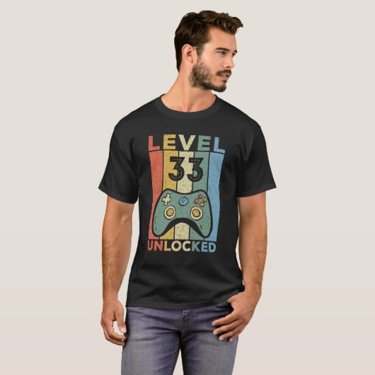 33 jaar oude geschenken Mannen Gamer 33e verjaarda T-shirt (Voorkant volledig)