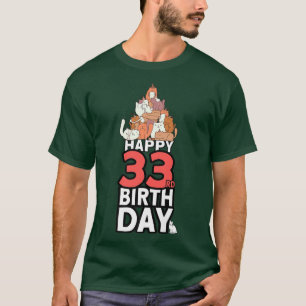 33 jaar oude kat eigenaar kat op 33 jaar t-shirt