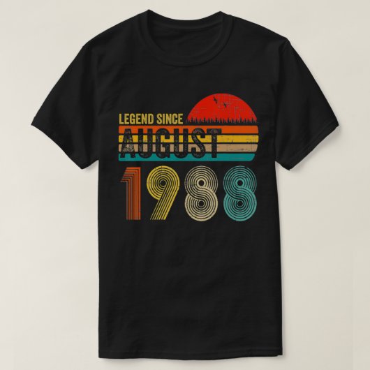 33 jaar oude Retro Birthday Gift Legend sinds augu T-shirt (Design voorkant)