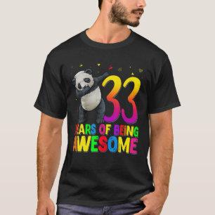 33 jaar oude verjaardag Panda met 33 dagen geboort T-shirt