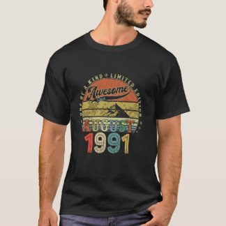 33 jaar oude verjaardagscadeaus voor mannen august t-shirt