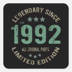 33 jaar oude verjaardagslegende 33e verjaardagscad vierkante sticker