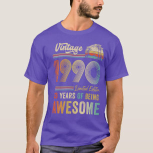 33 jaar Oude Vintage 1990 33e geboorte Mannen Vrou T-shirt