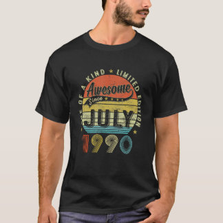 33 jaar oude Vintage juli 1990 Geweldige 33e Bday T-shirt