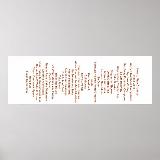 33 manieren om creatief te blijven poster (Voorkant)