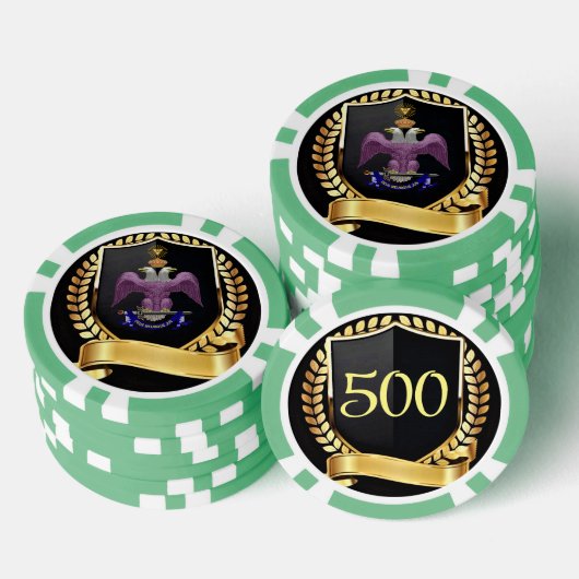 33 Mason voor graden Poker Chips (Opstapeling)
