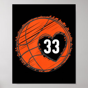 33 Nummer 33 - Honkbal Grafisch met tekst Bal Bbal Poster