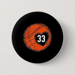 33 Nummer 33 - Honkbal Grafisch met tekst Bal Bbal Ronde Button 5,7 Cm