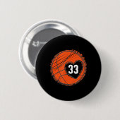 33 Nummer 33 - Honkbal Grafisch met tekst Bal Bbal Ronde Button 5,7 Cm (Voorkant /achterkant)